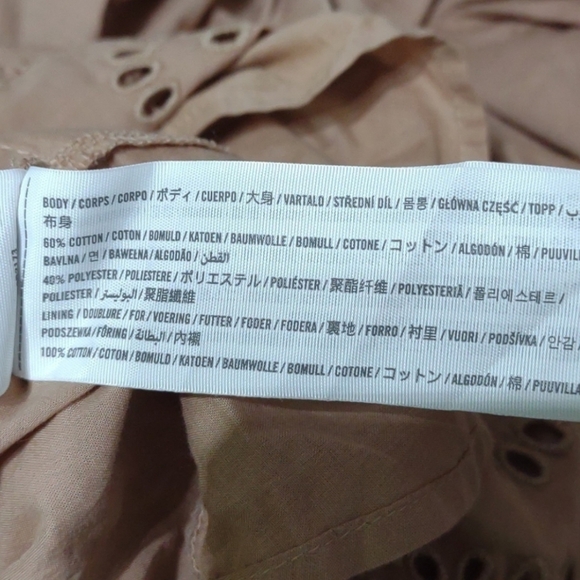 Amber & Fitch Puff Sleeve Babydoll Neutral Princess Dress - Picture 9 of 9